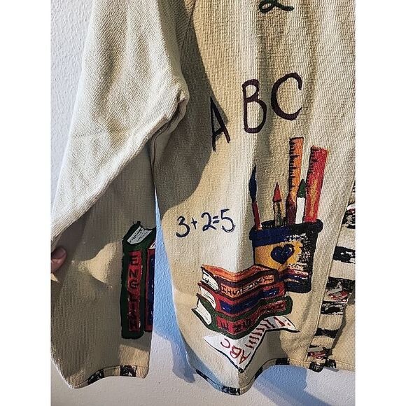 Onque Casuals Teacher Cardigan Sweater Teacher Educator Preschool Jacket NEW - Picture 4 of 6